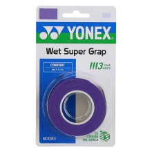 Yonex Overgrip Wet Super Grap 0.6mm (Komfort/glatt/leicht haftend) lila 3er